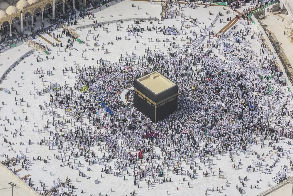 Hajj pilgrims guided by iTravelBest from Allen, Plano, and Dallas TX during their sacred journey in Makkah